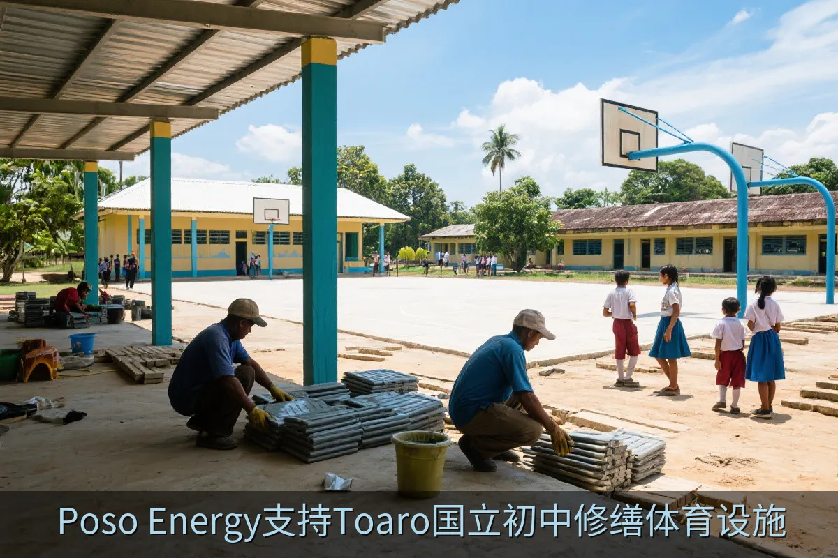 Poso Energy支持Toaro国立初中修缮体育设施